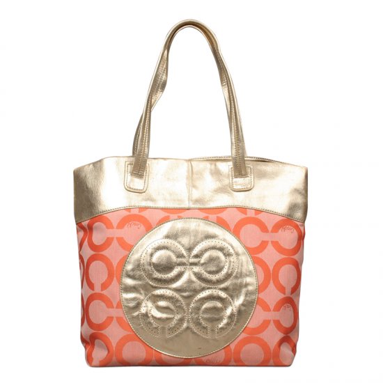 Coach Julia Big C Medium Orange Totes EMP | Women - Click Image to Close